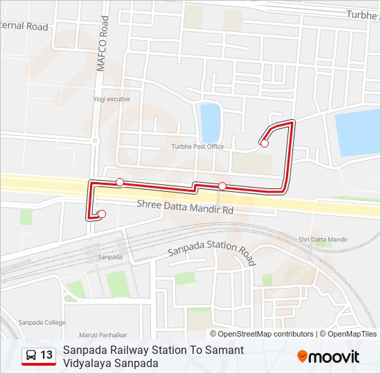 13 bus Line Map