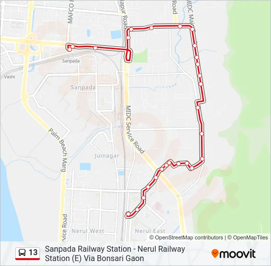13 Bus Line Map