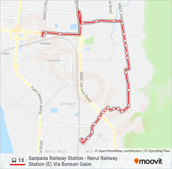 13 Bus Line Map