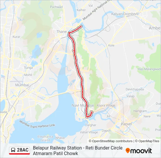 28AC Bus Line Map