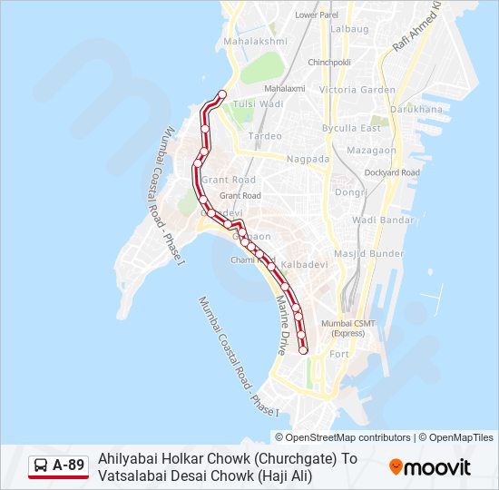 A-89 bus Line Map