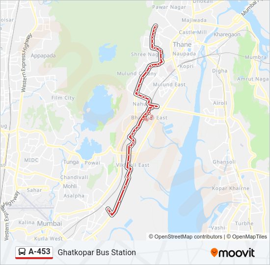 A-453 Bus Line Map