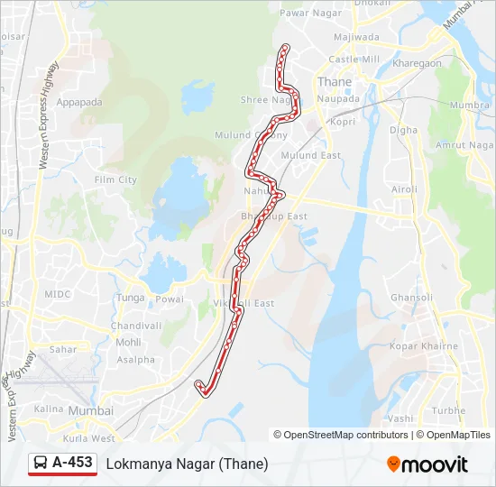 A-453 Bus Line Map