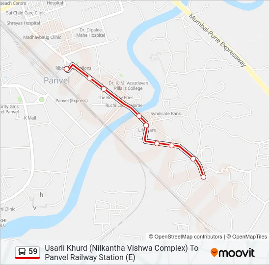 59 Bus Line Map