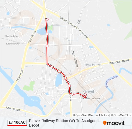 106AC bus Line Map