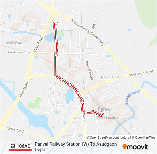 106AC Bus Line Map
