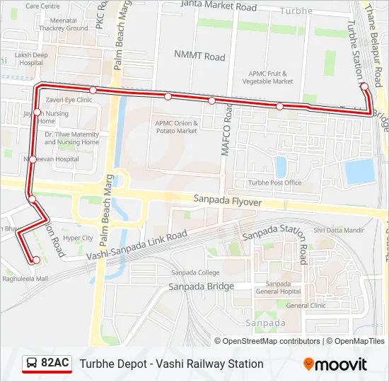 82AC Bus Line Map