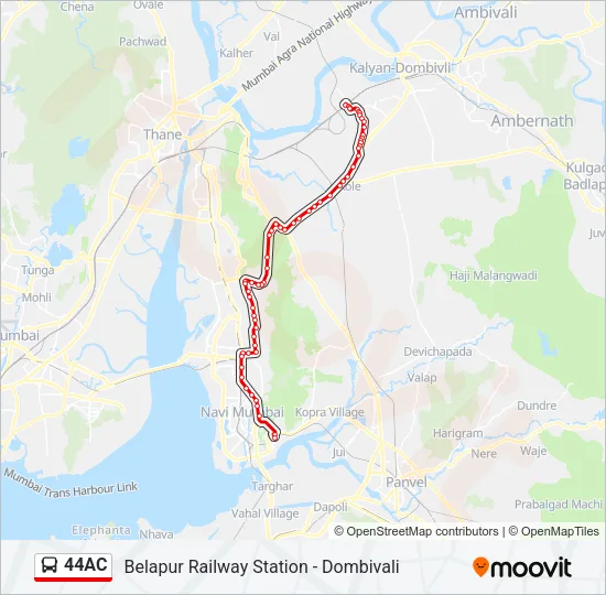 44AC Bus Line Map