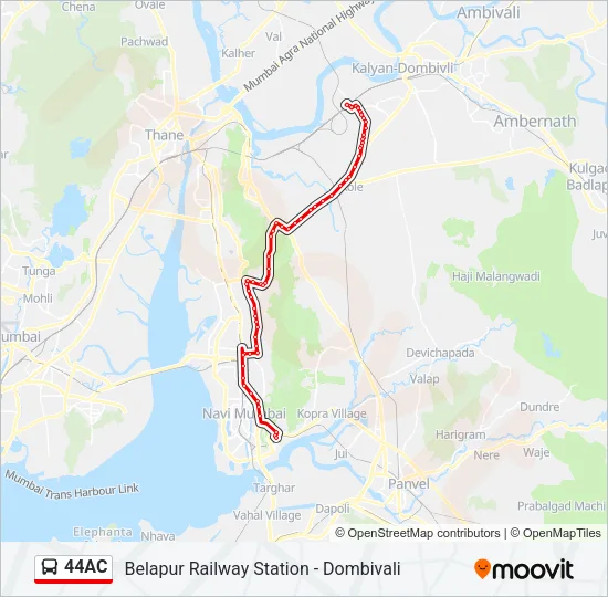 44AC Bus Line Map