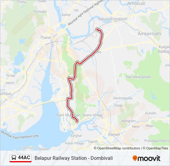 44AC bus Line Map