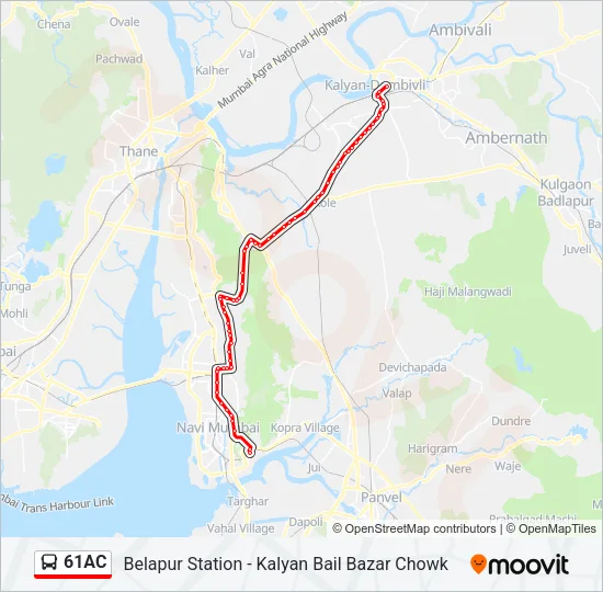 61AC Bus Line Map