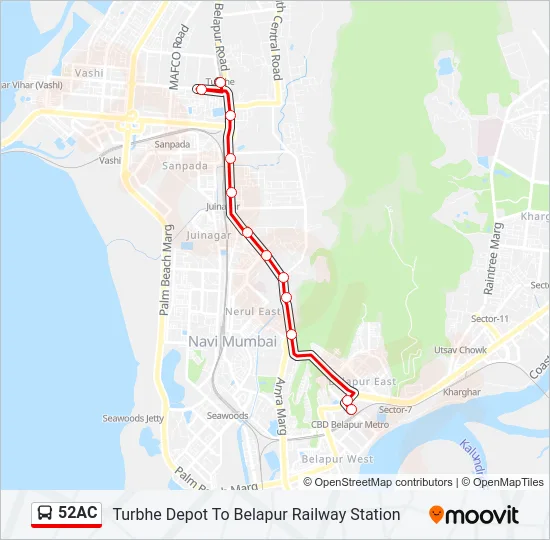 52AC Bus Line Map
