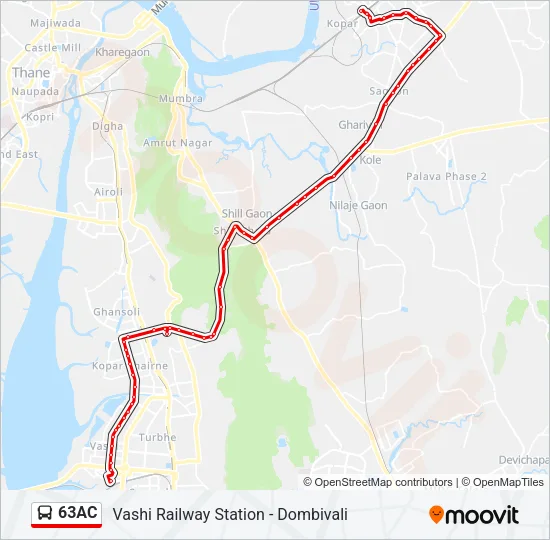 63AC Bus Line Map