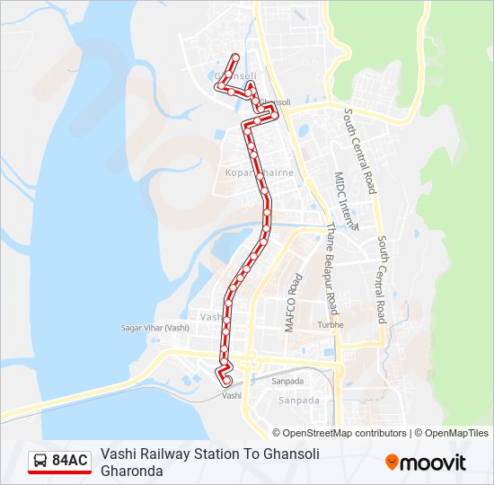 84AC bus Line Map