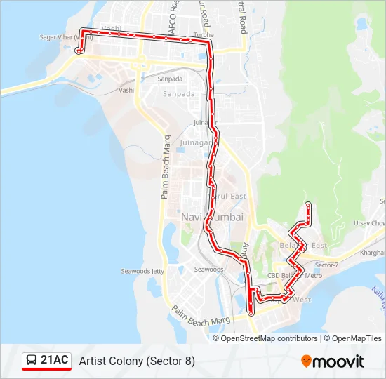 21AC Bus Line Map