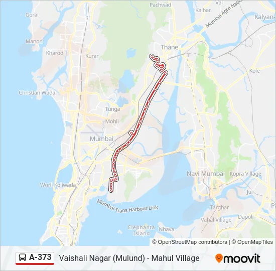 A-373 Bus Line Map