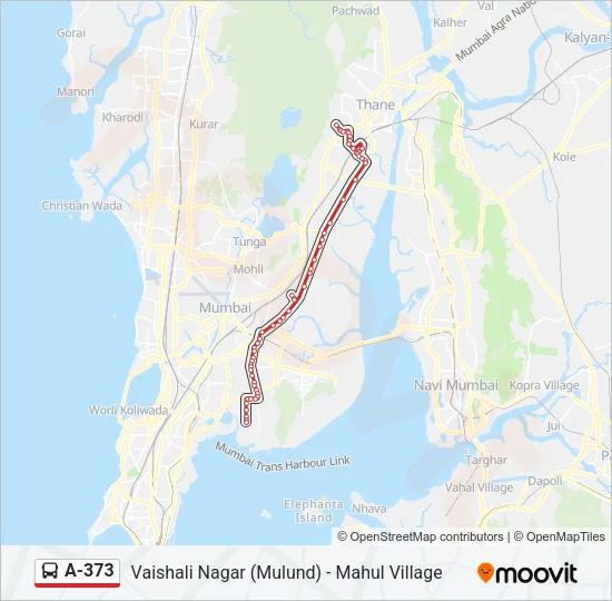 A-373 Bus Line Map