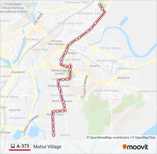 A-373 Bus Line Map
