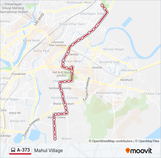 A-373 bus Line Map