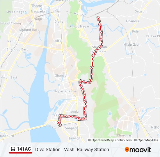 141AC bus Line Map