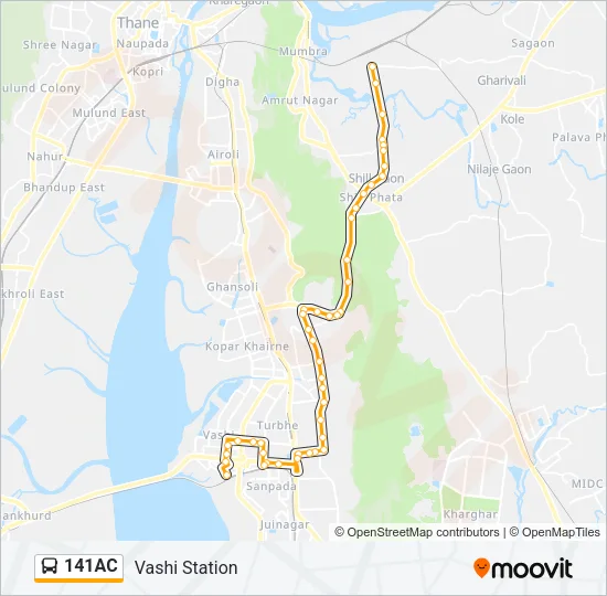 141AC Bus Line Map