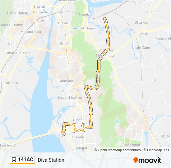 141AC Bus Line Map