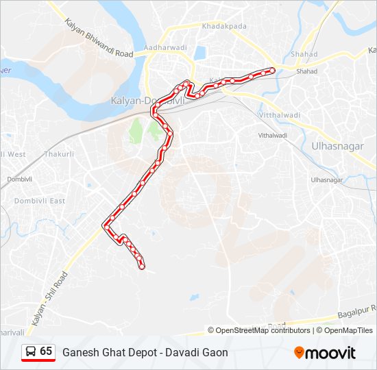 65 bus Line Map