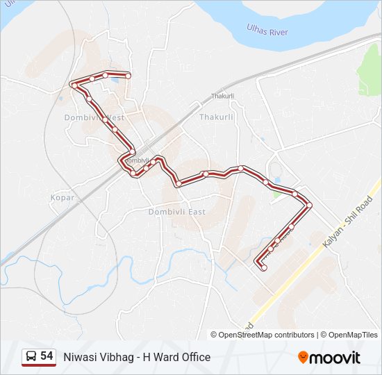 54 Bus Line Map