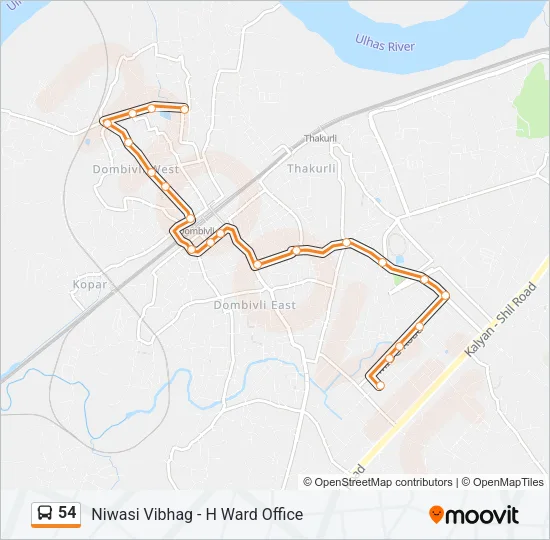 54 Bus Line Map