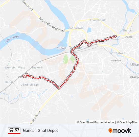 57 bus Line Map