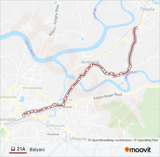 21A Bus Line Map