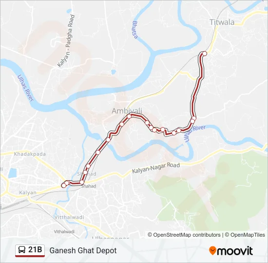 21B Bus Line Map