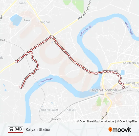 34B Bus Line Map