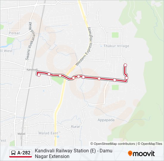 A-282 bus Line Map