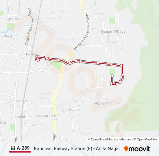 A-289 Bus Line Map