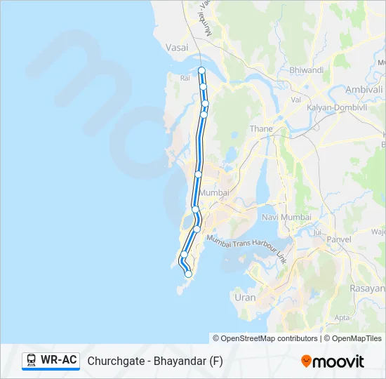 WR-AC Train Line Map