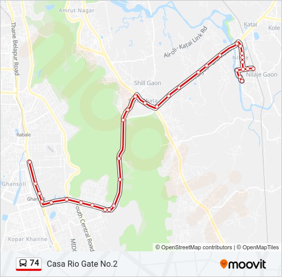 74 bus Line Map