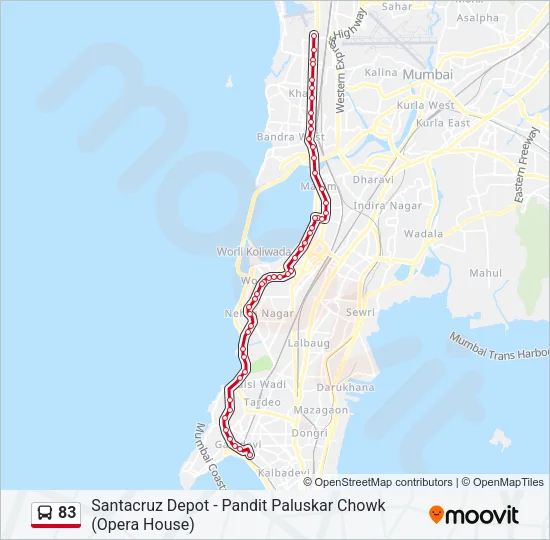 83 Bus Line Map