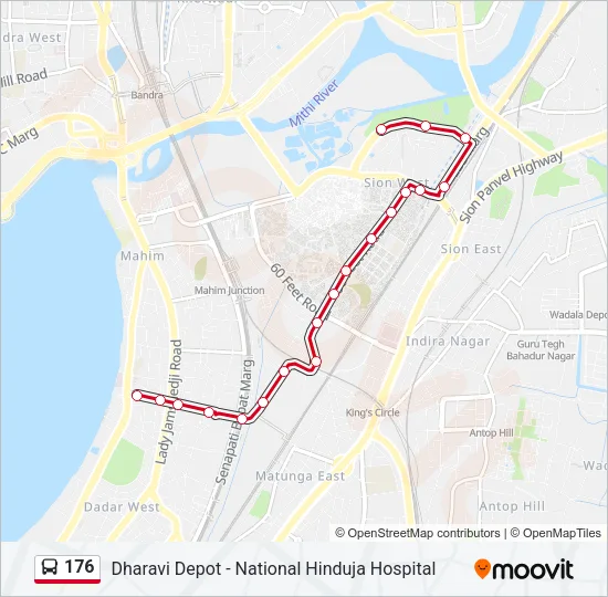 176 Bus Line Map