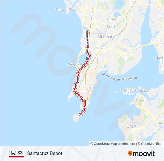 83 bus Line Map