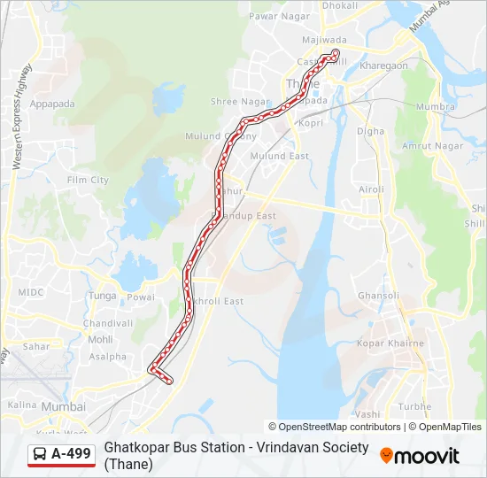 A-499 Bus Line Map