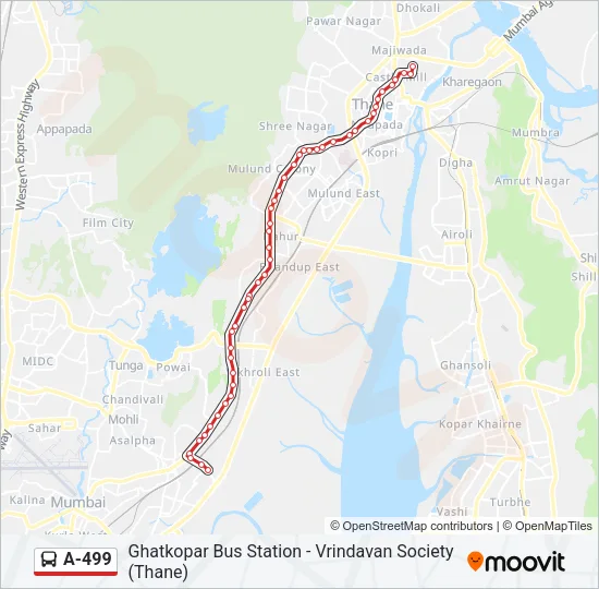 A-499 Bus Line Map