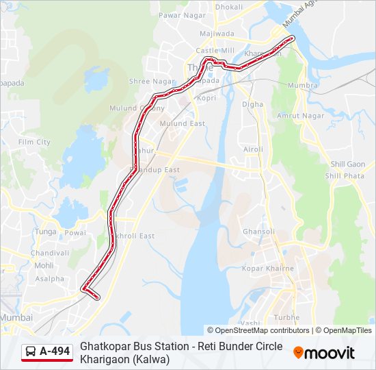 A-494 bus Line Map