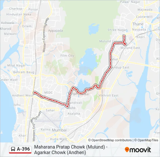 A-396 Bus Line Map