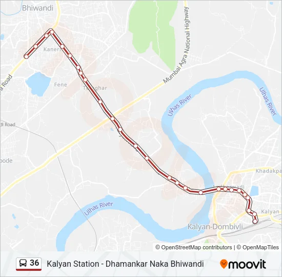 36 Bus Line Map