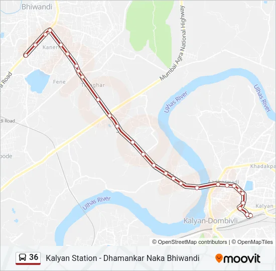 36 Bus Line Map
