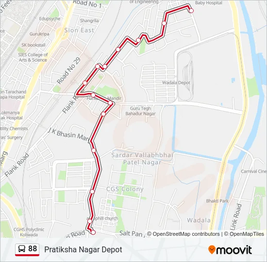 88 Bus Line Map