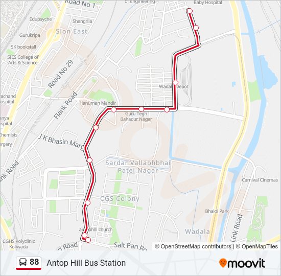 88 Bus Line Map