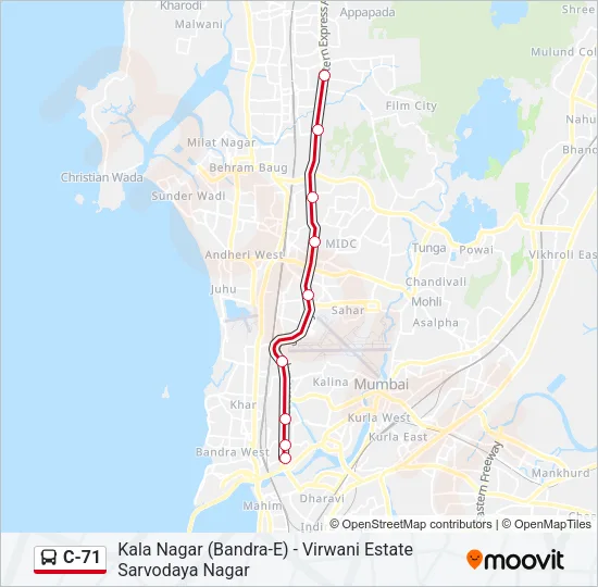 C-71 Bus Line Map