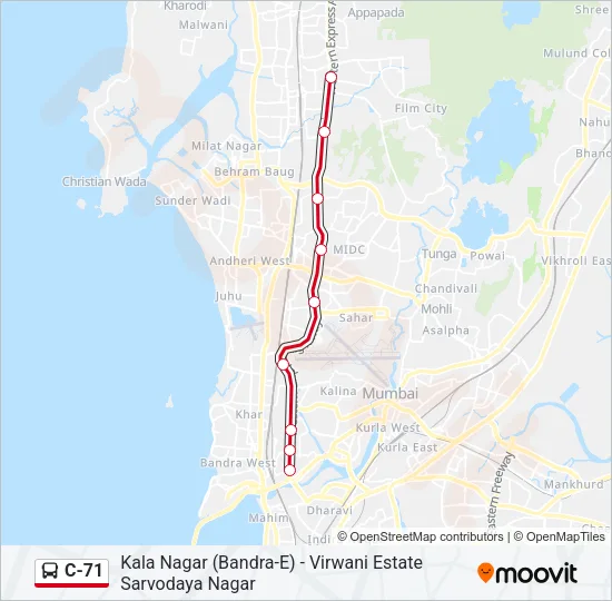 C-71 Bus Line Map